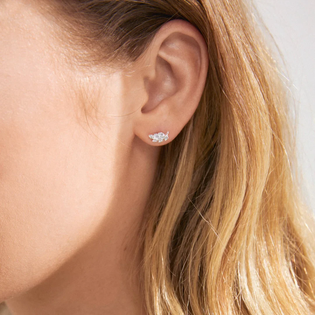 ARES Crystal Leaf Recycled Single Earring - Image 4