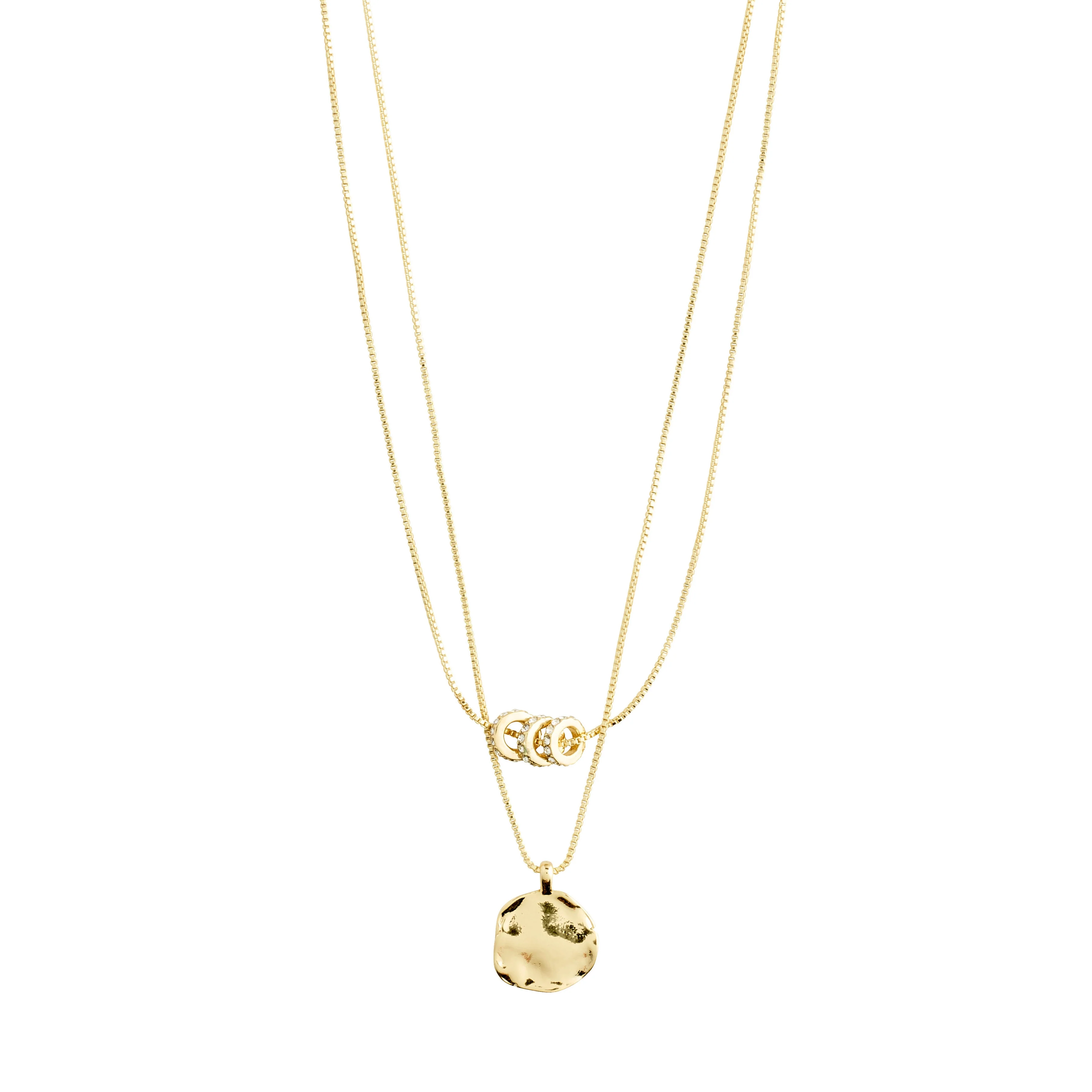 AYO recycled necklace with coin & crystal