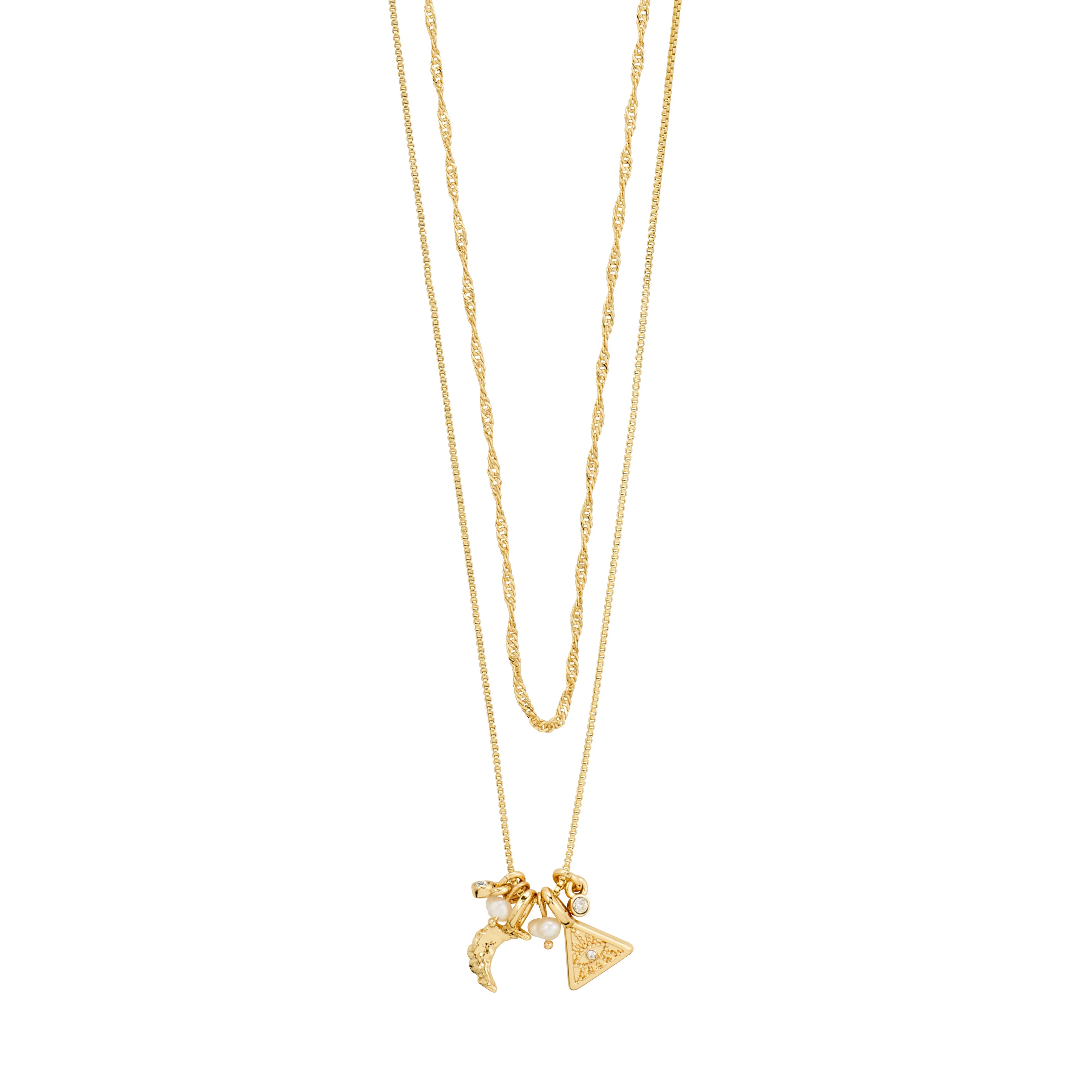 BETWEEN recycled tiny pendants necklace 2-in-1