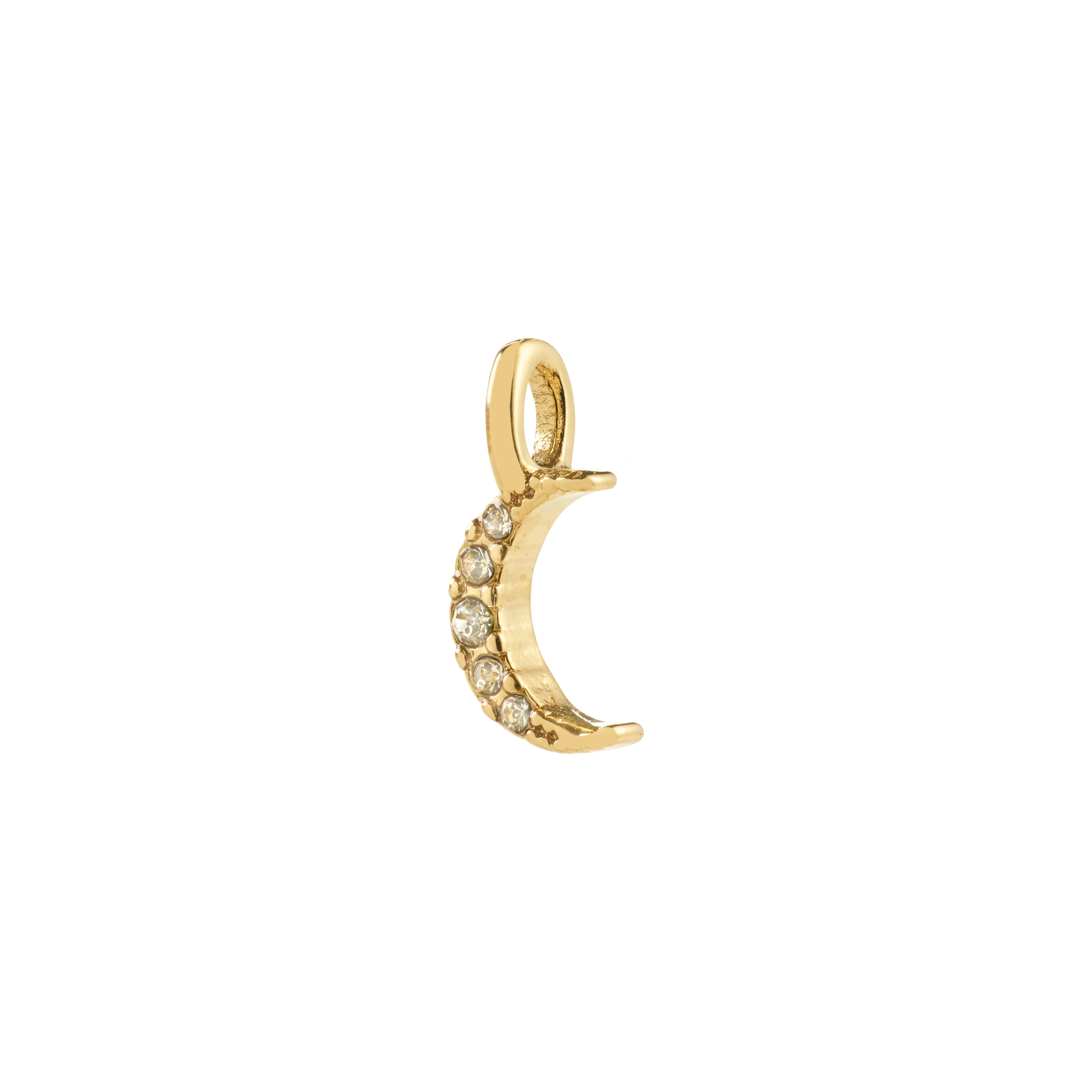 CHARM recycled mini crystal moon pendant