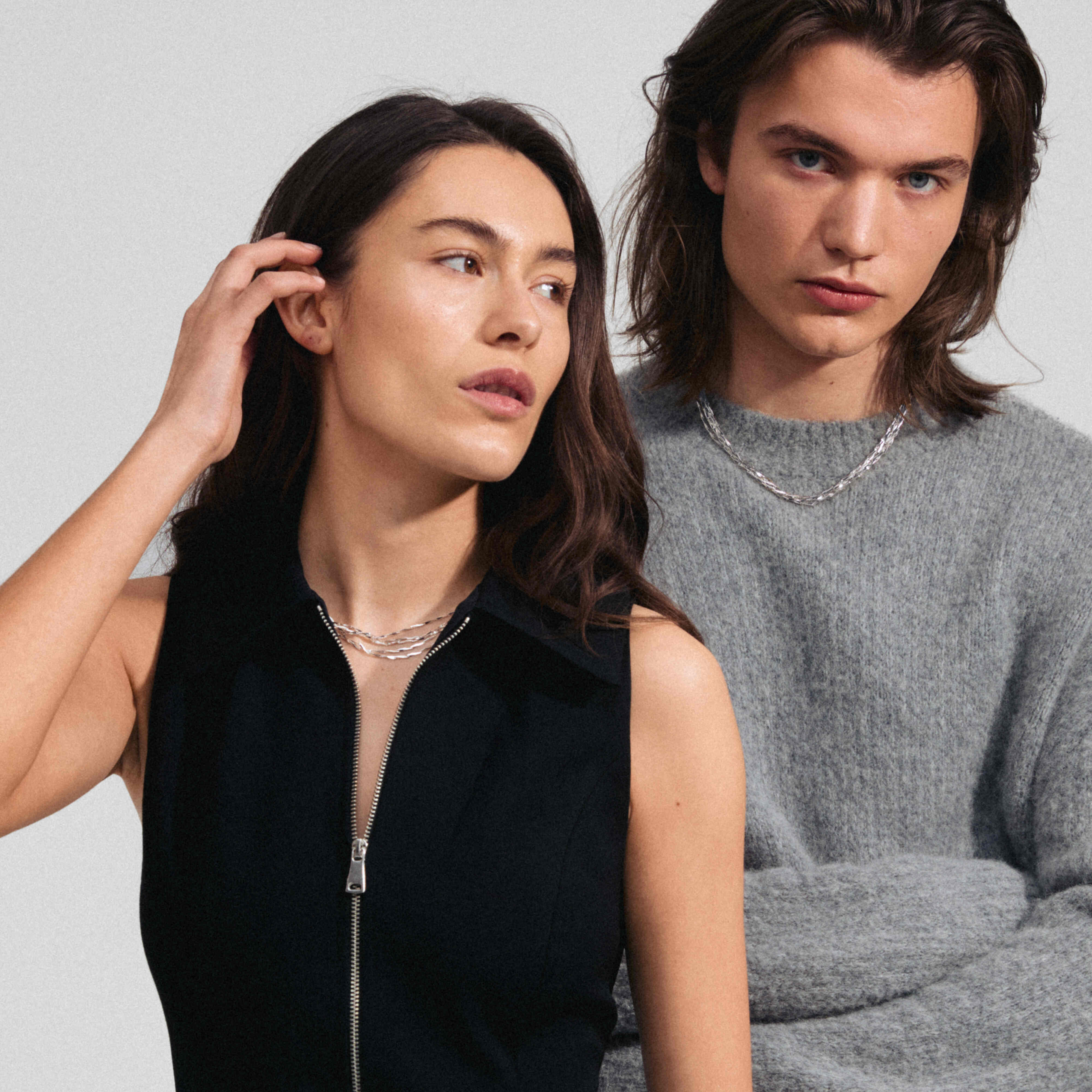 CONNECT Recycled Layered Chains Necklace - Image 8