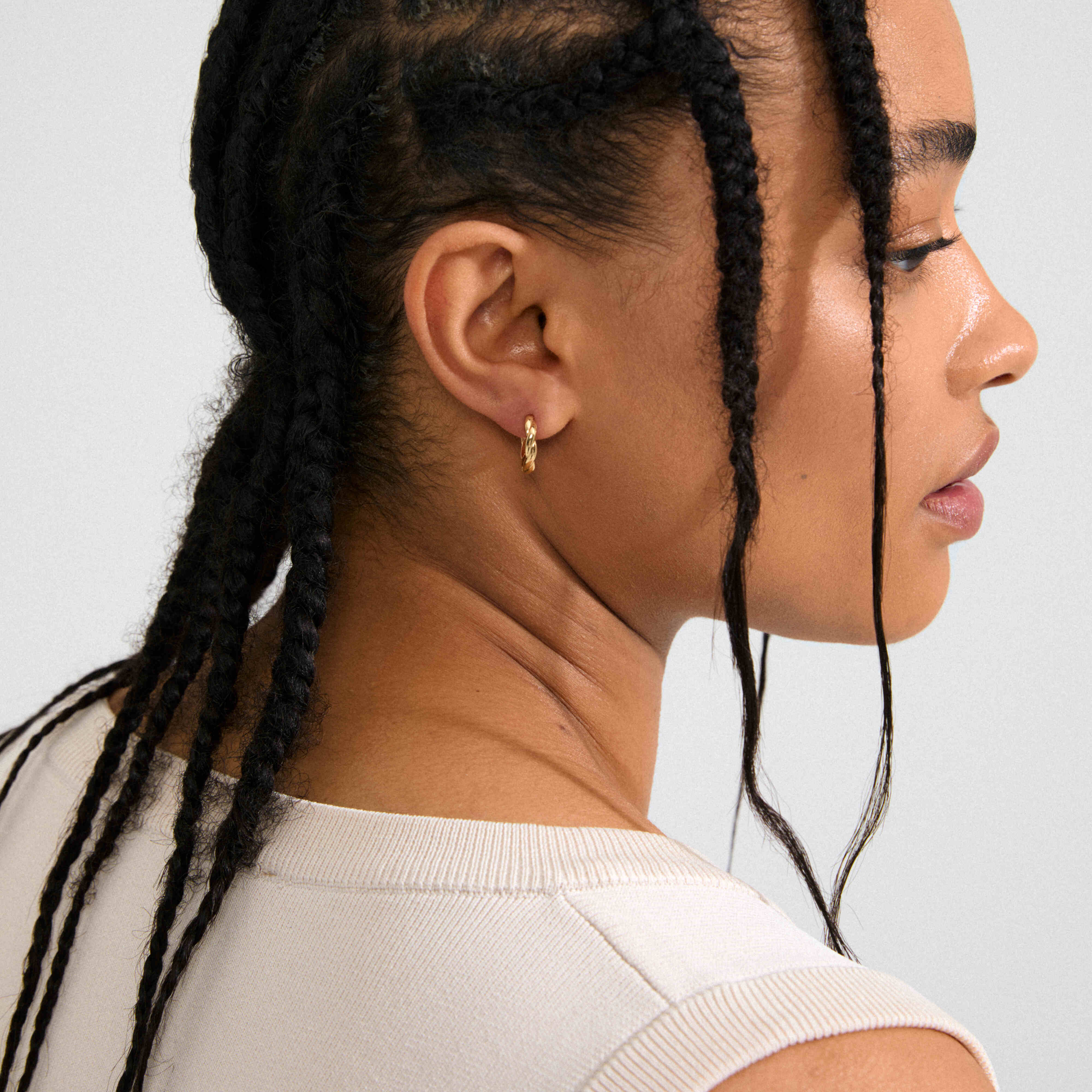 DECLAN recycled twisted hoop earrings - Image 3