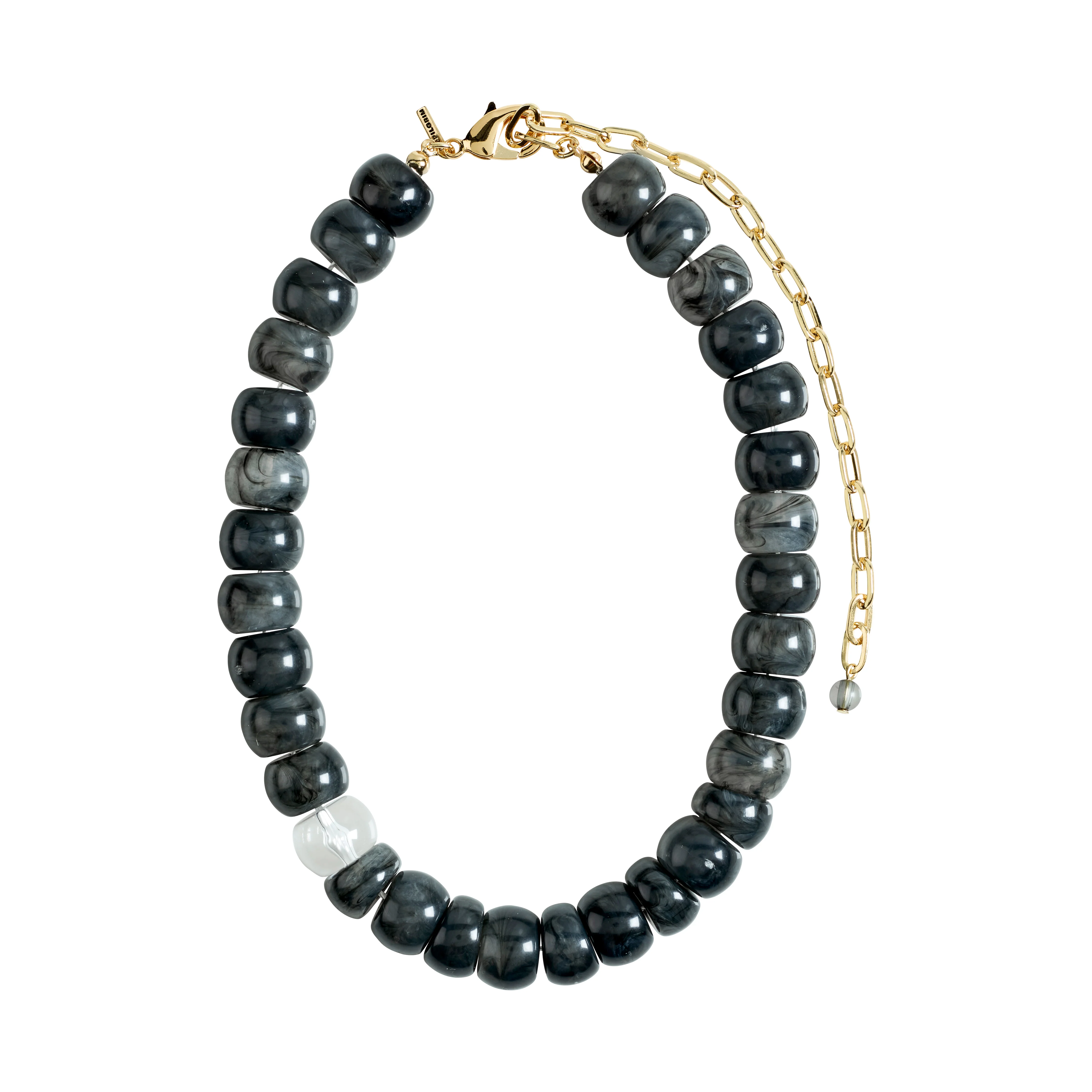 ECLIPSE recycled acrylic chunky beads necklace grey