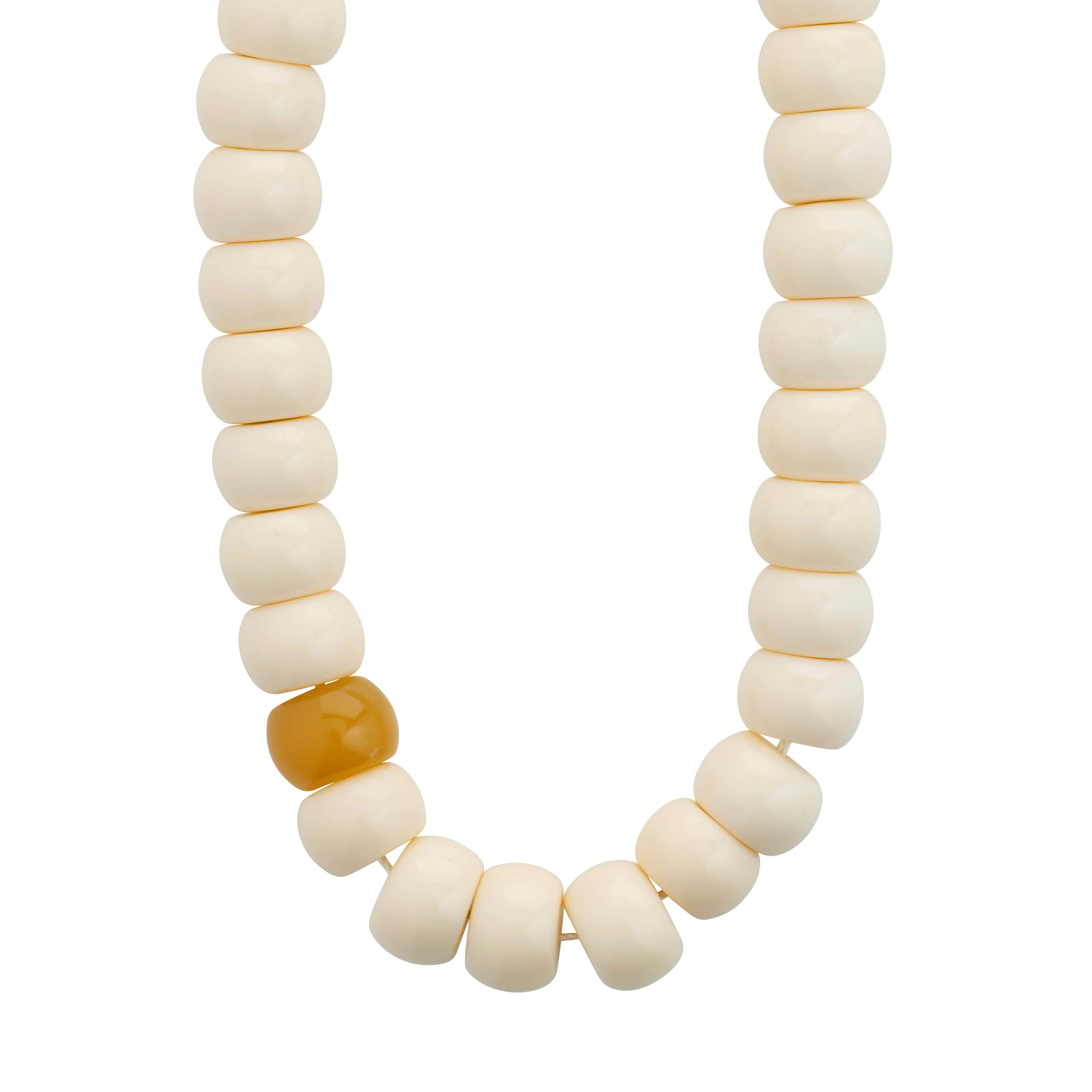 ECLIPSE recycled acrylic chunky beads necklace beige - Image 2