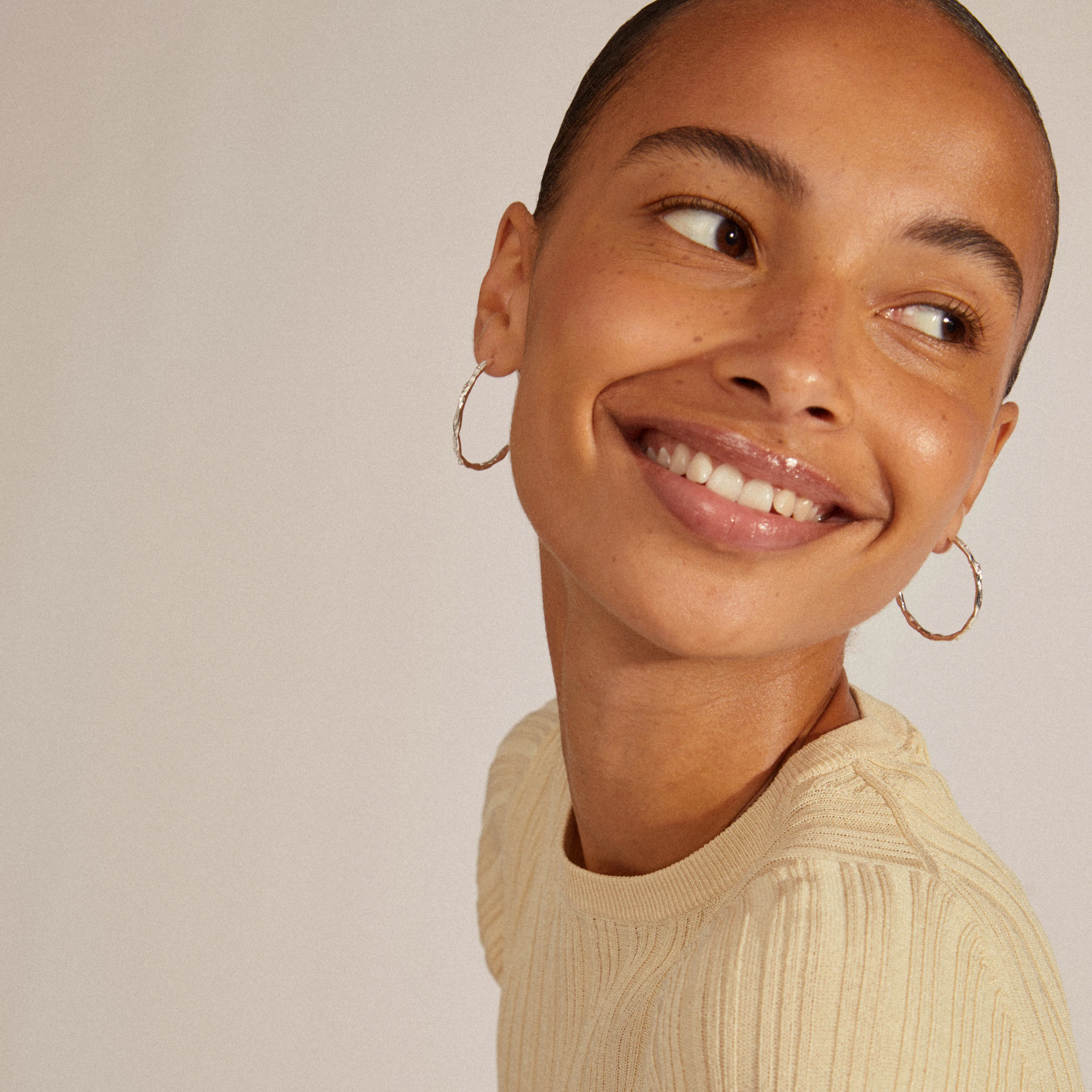 Eddy Recycled Organic Shaped Maxi Hoops 35mm - Image 6