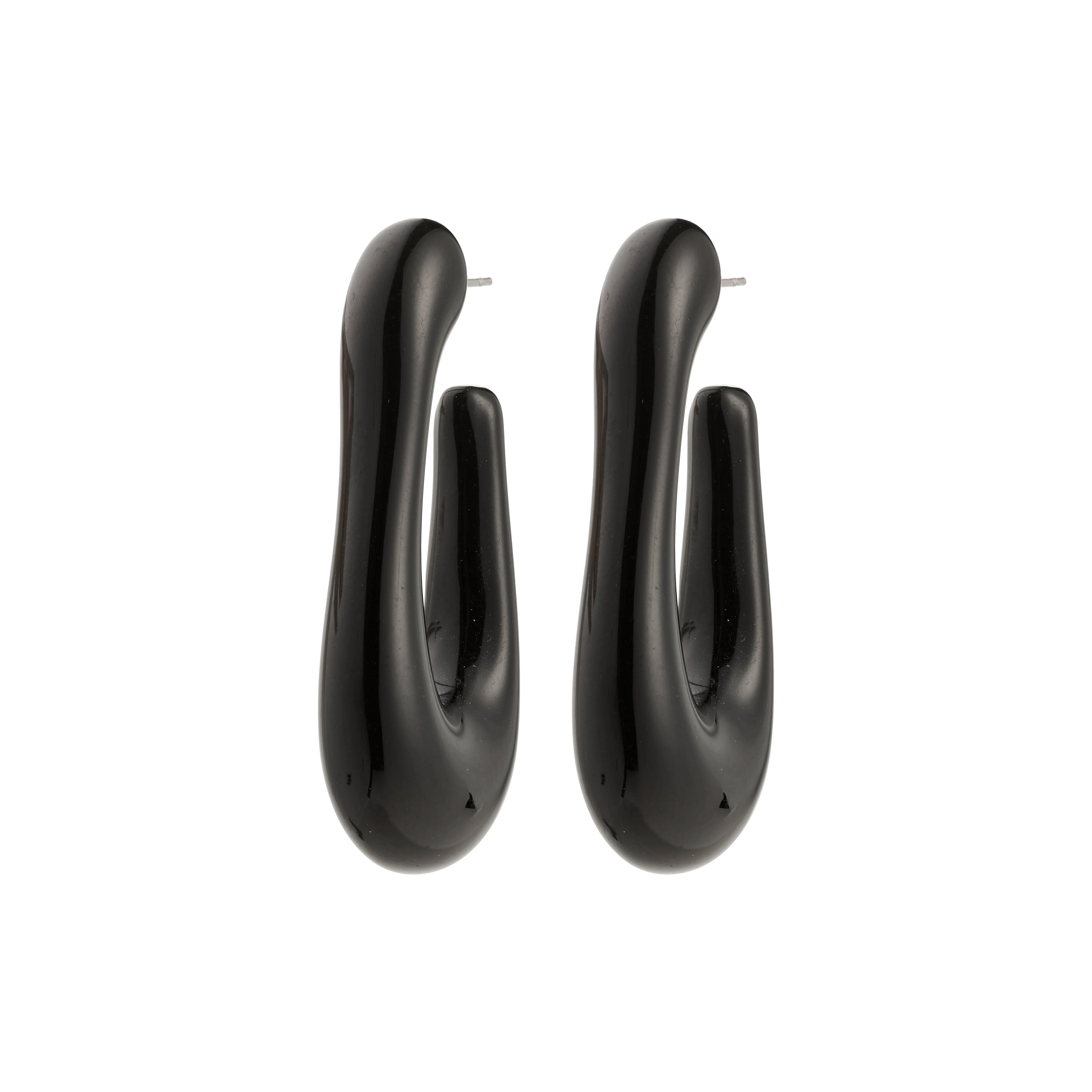 ELIJAH recycled acrylic hoop earrings black