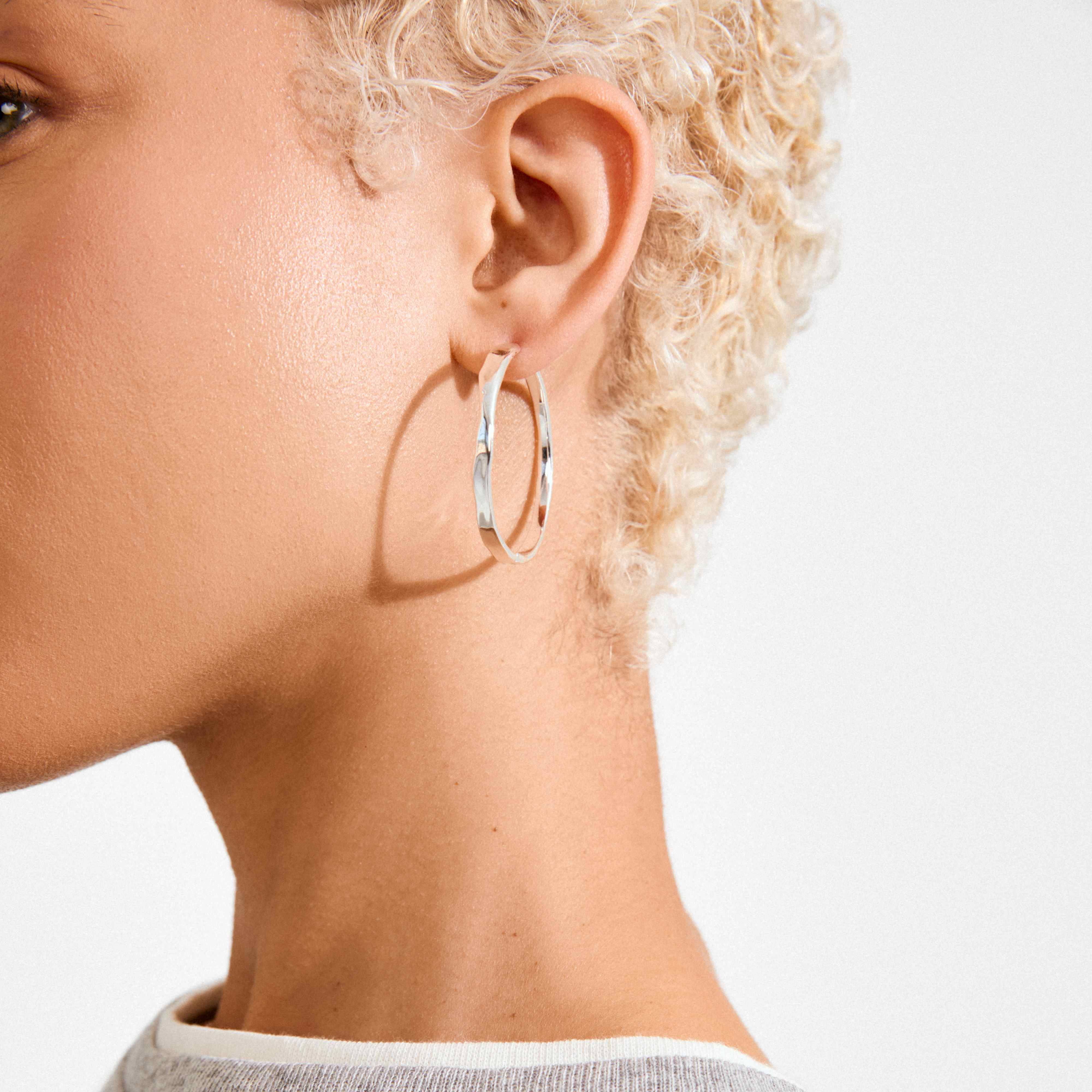 EMBER recycled slim hoop earrings - Image 5