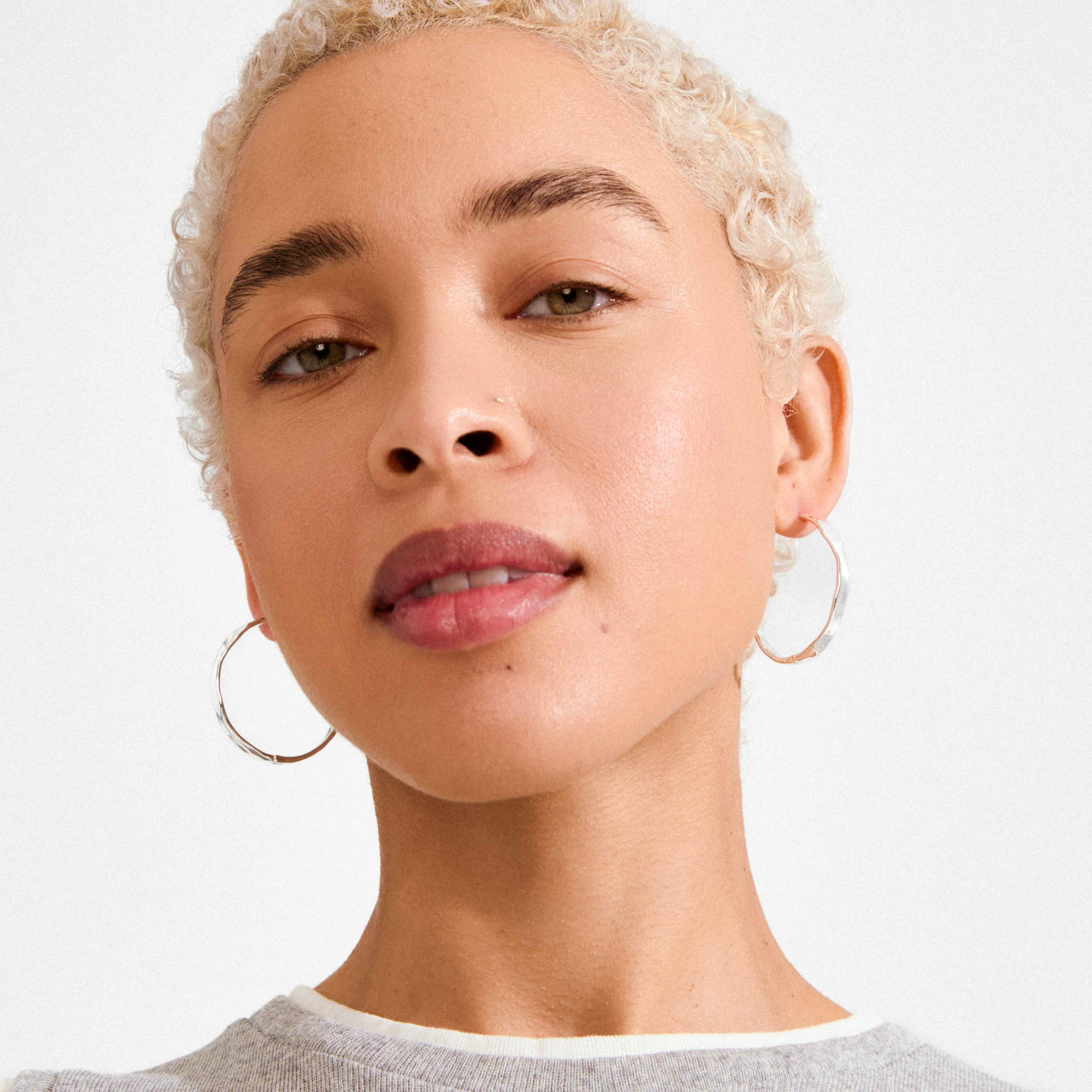 EMBER recycled slim hoop earrings - Image 6