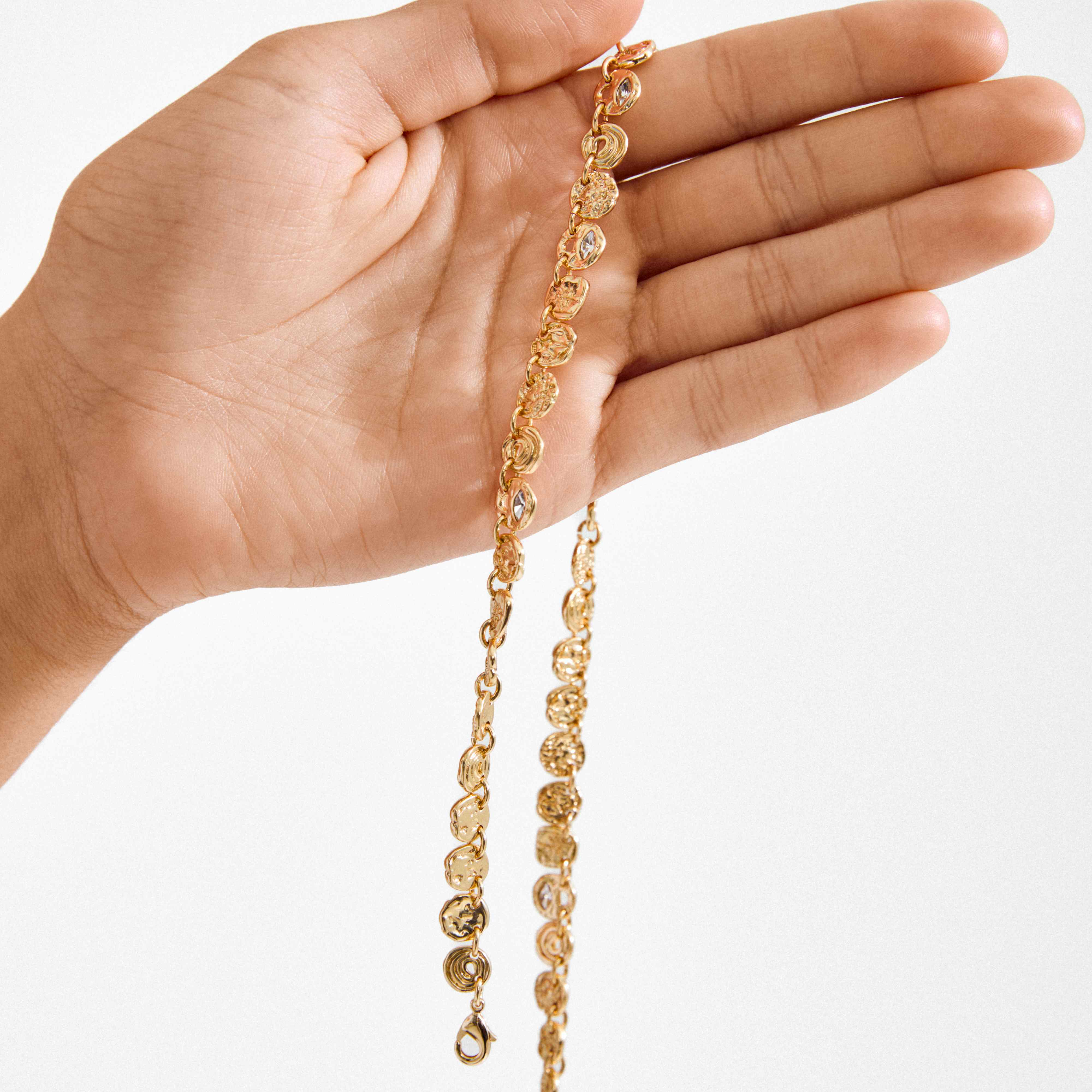 FIRE recycled coins & crystal necklace - Image 5