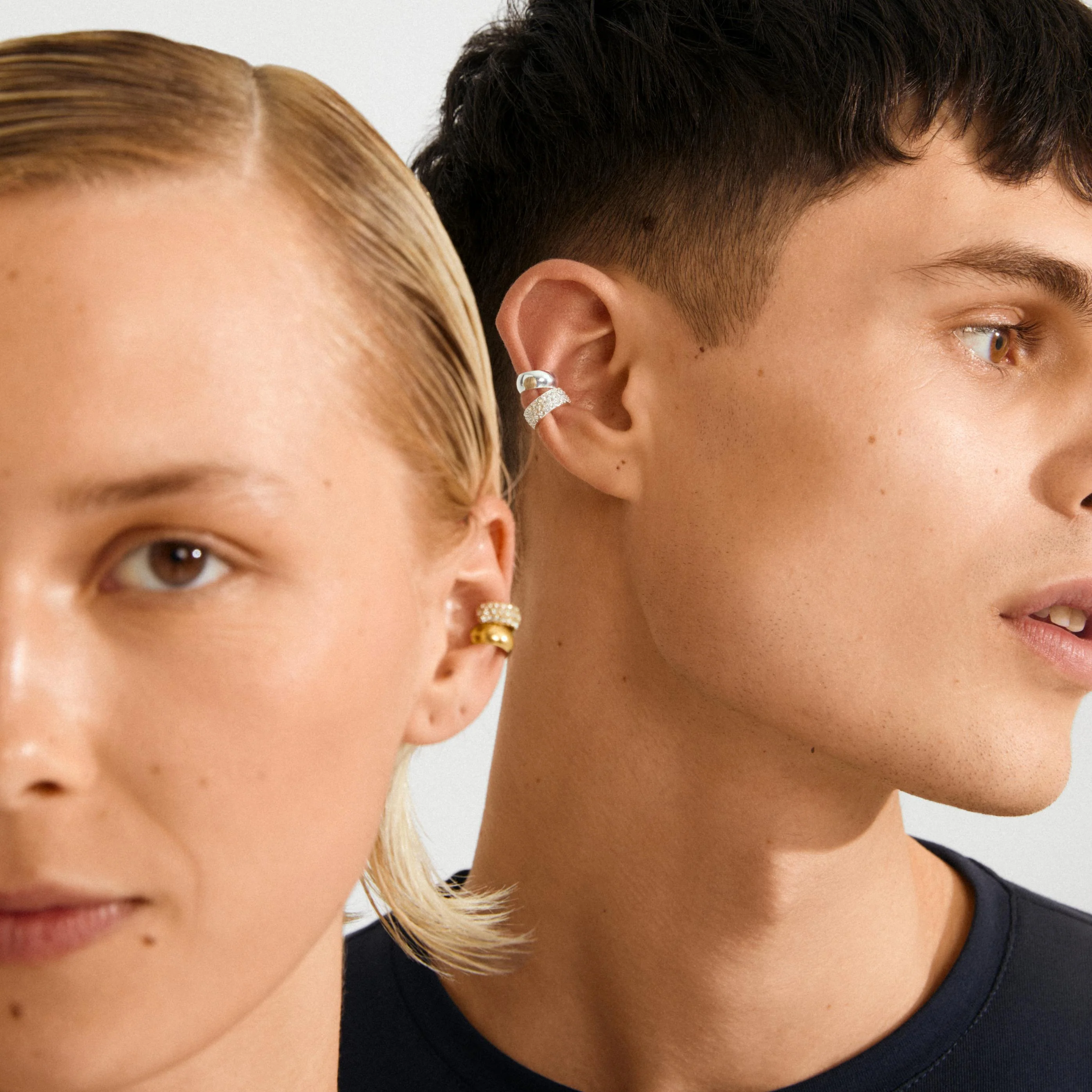 HUDSYN recycled crystal ear cuff 2-in-1 - Image 5
