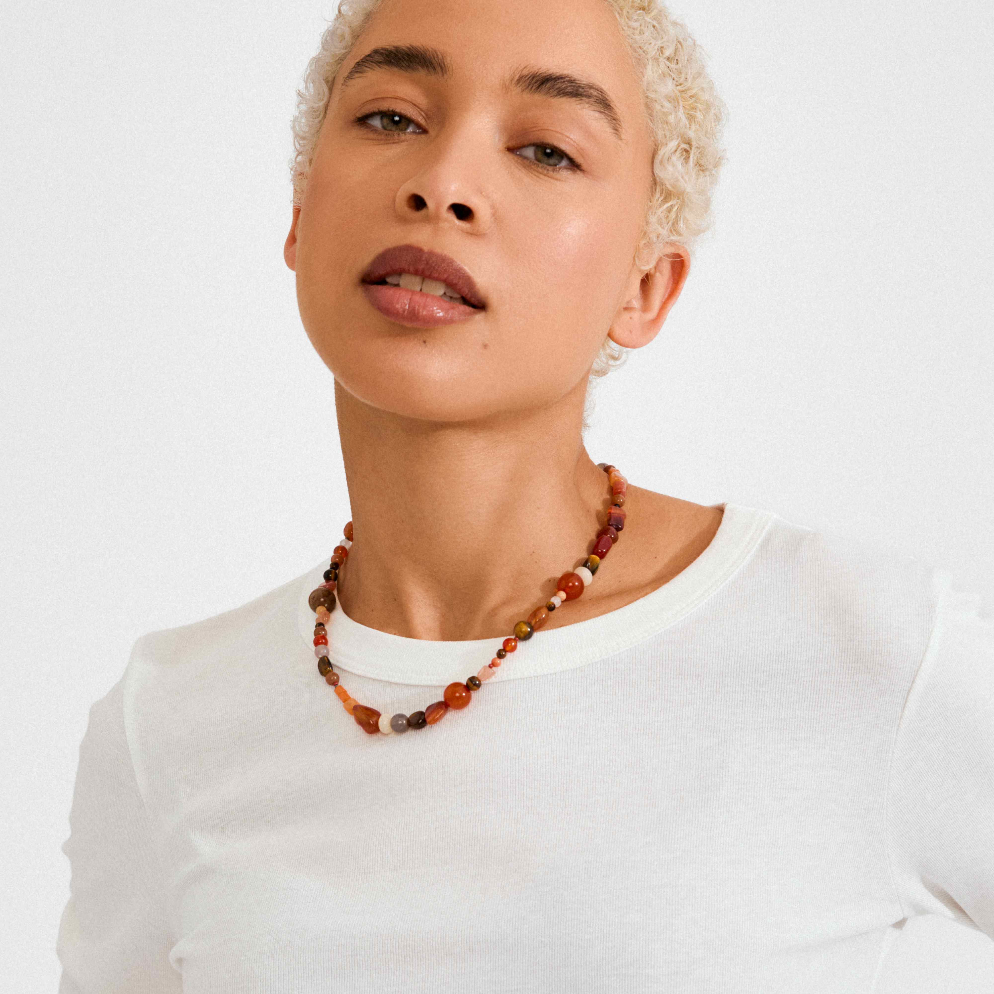 IRIS semi-precious stones necklace red - Image 3