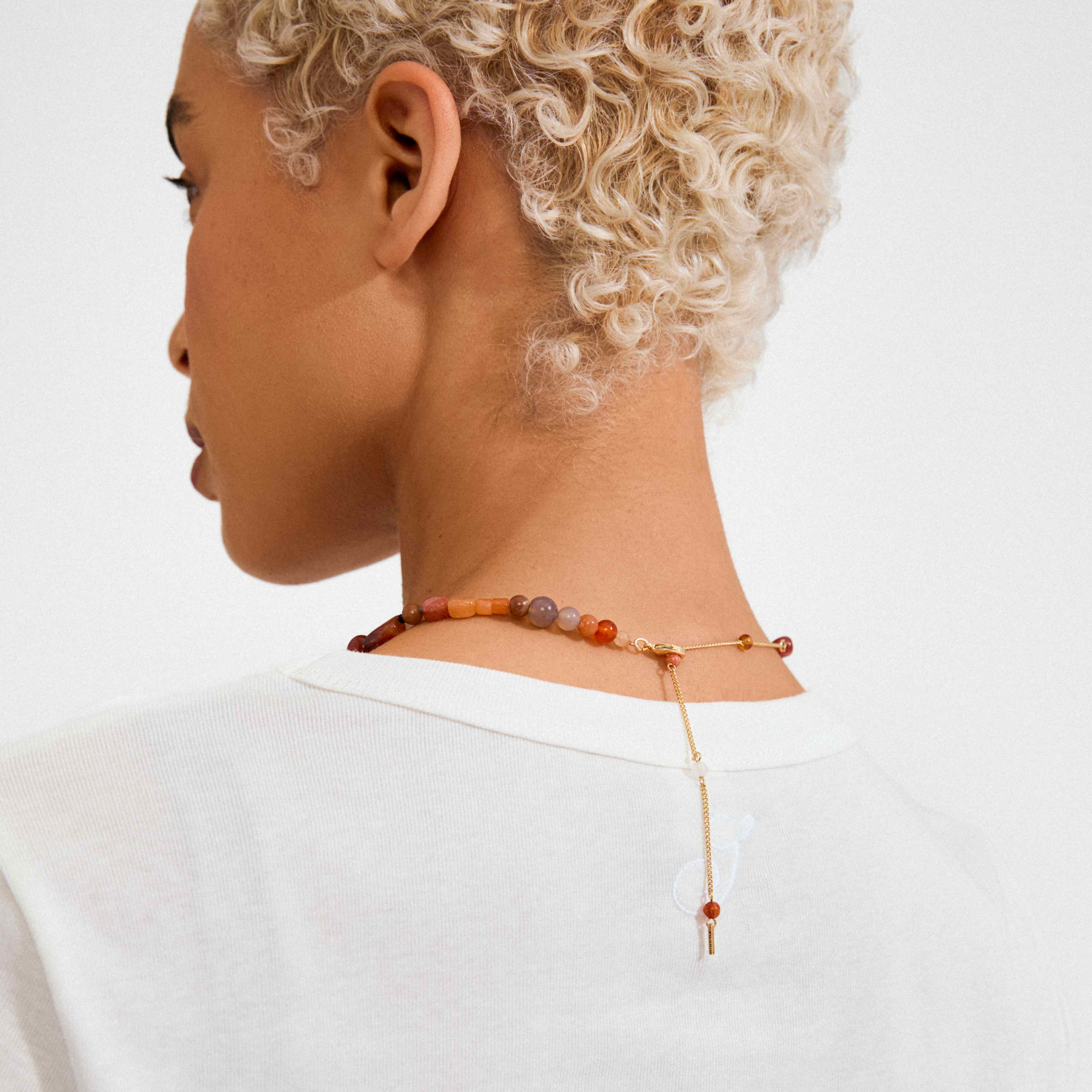 IRIS semi-precious stones necklace red - Image 4