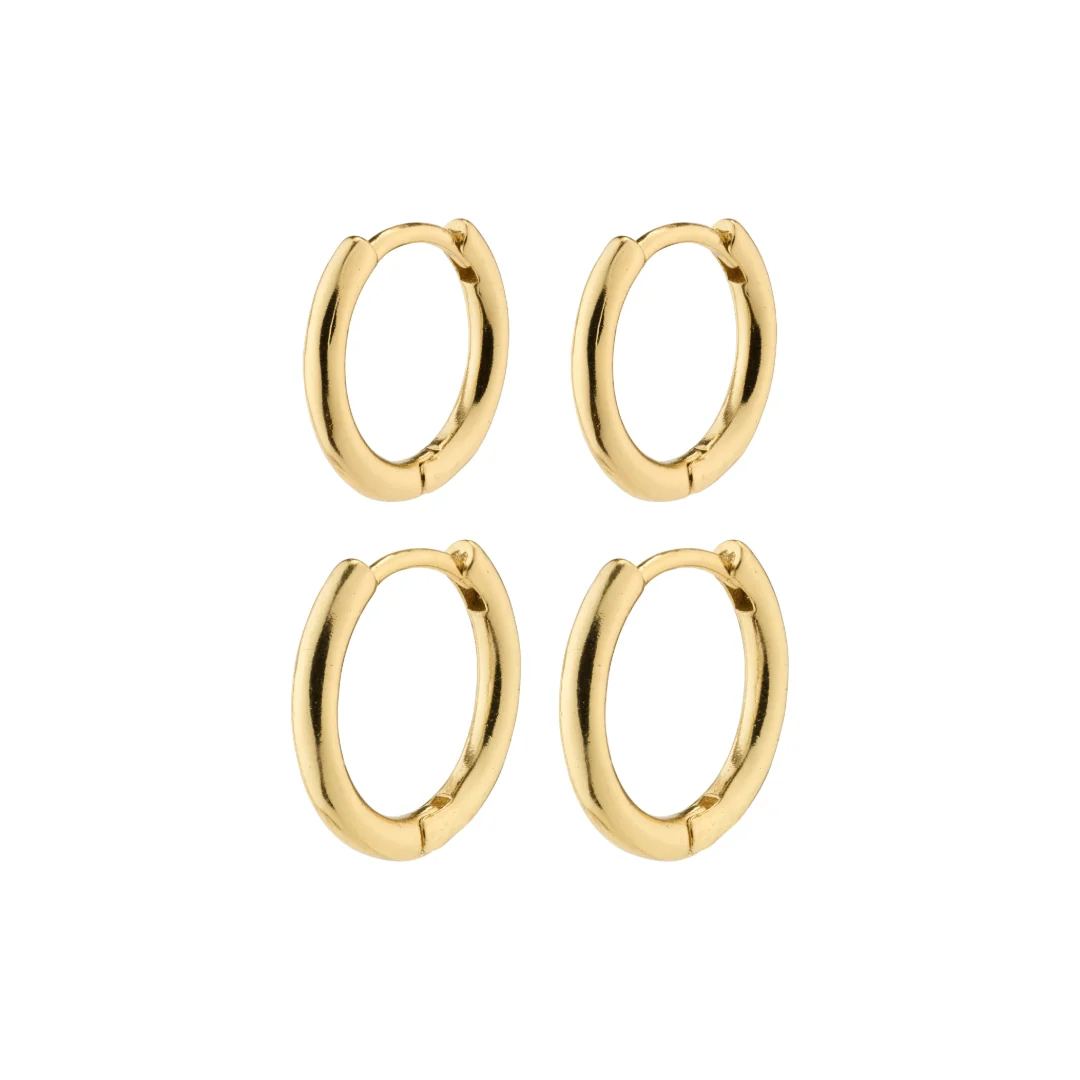 LEAF Recycled Hoop Earrings Set