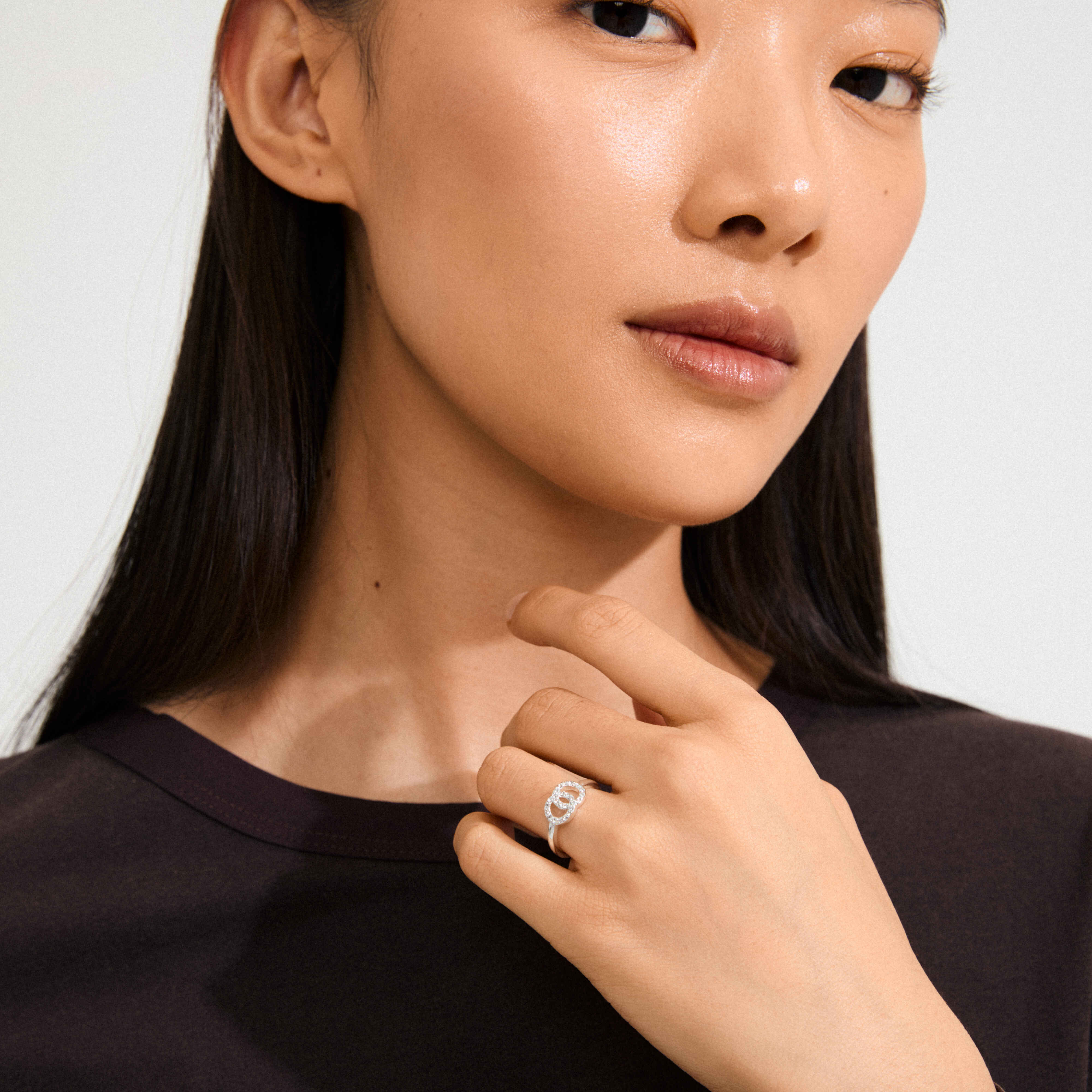 LULU recycled crystal halos stack ring - Image 5