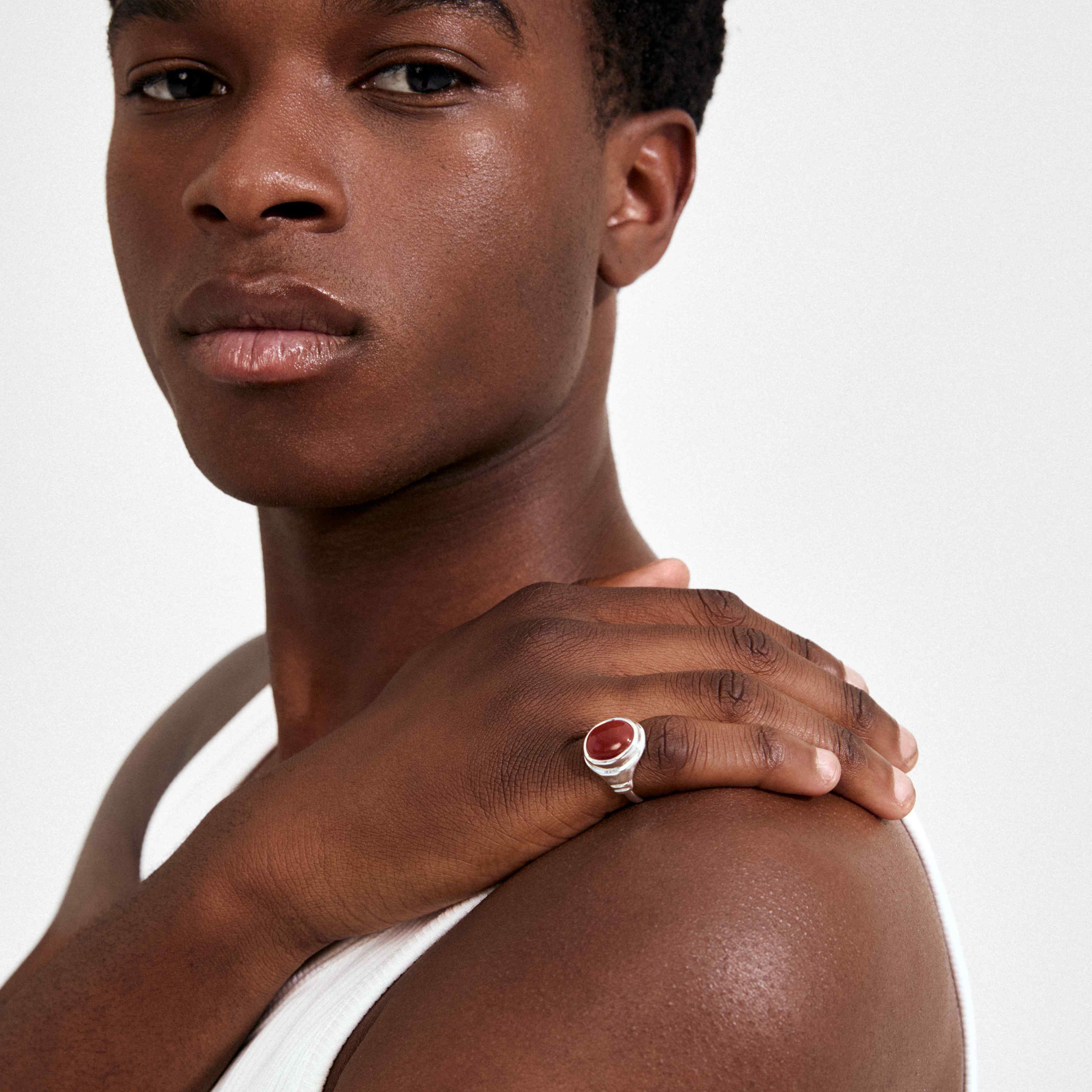LYNDON recycled red agate ring - Image 4
