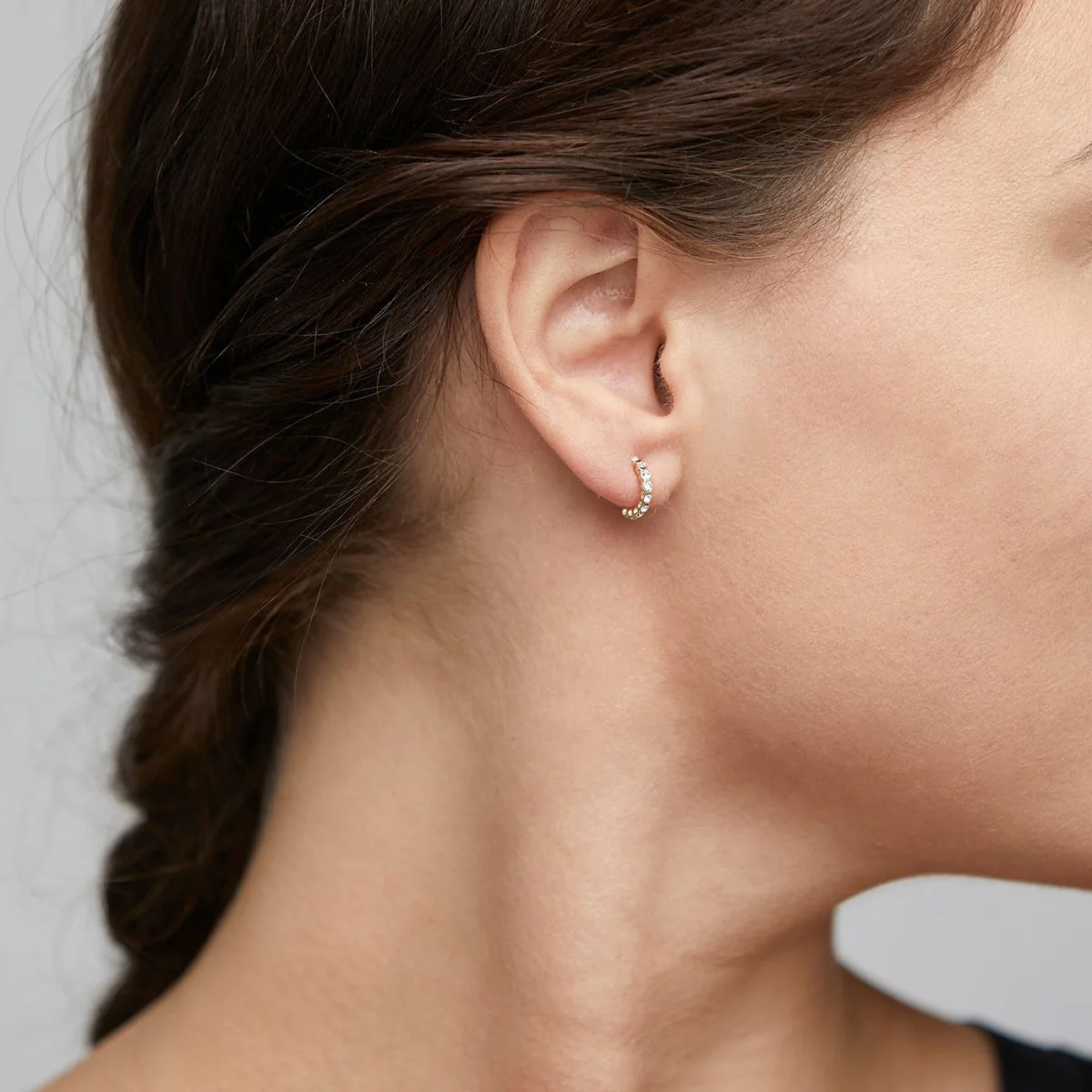 Brigitte Mini Crystal Hoops - Image 5