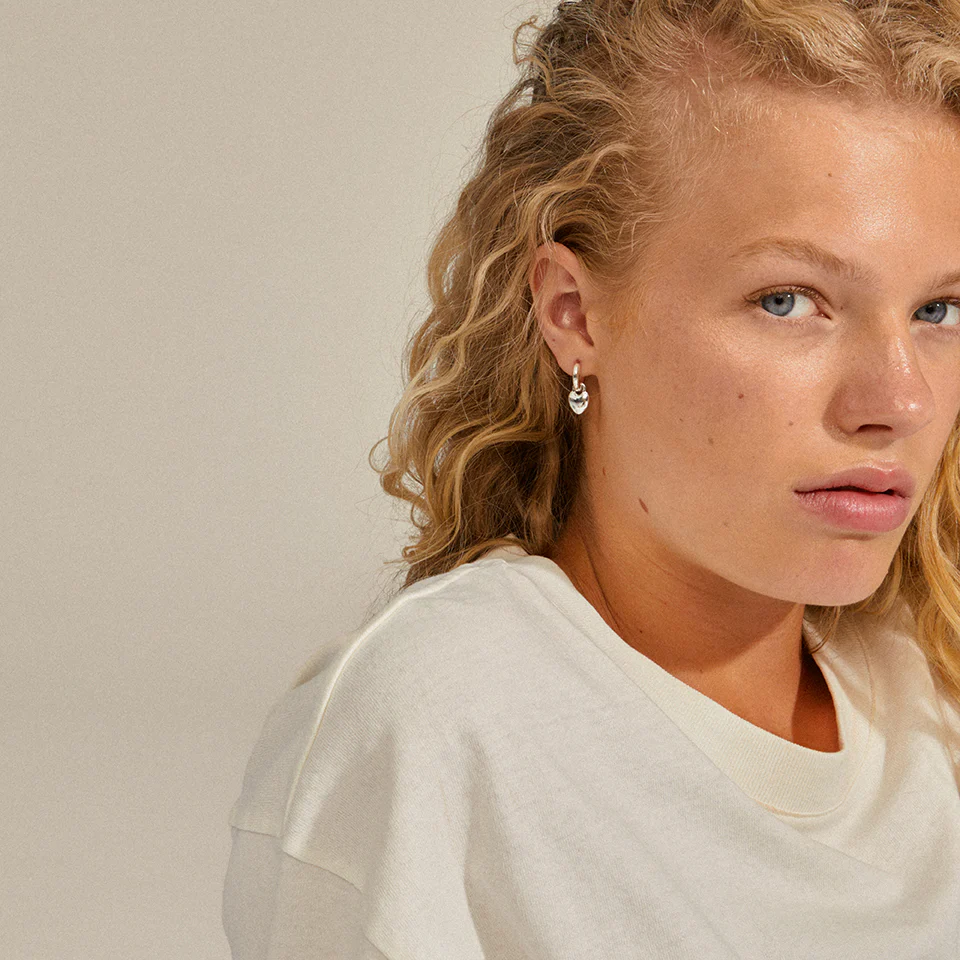 SOPHIA Recycled Heart Hoops - Image 5