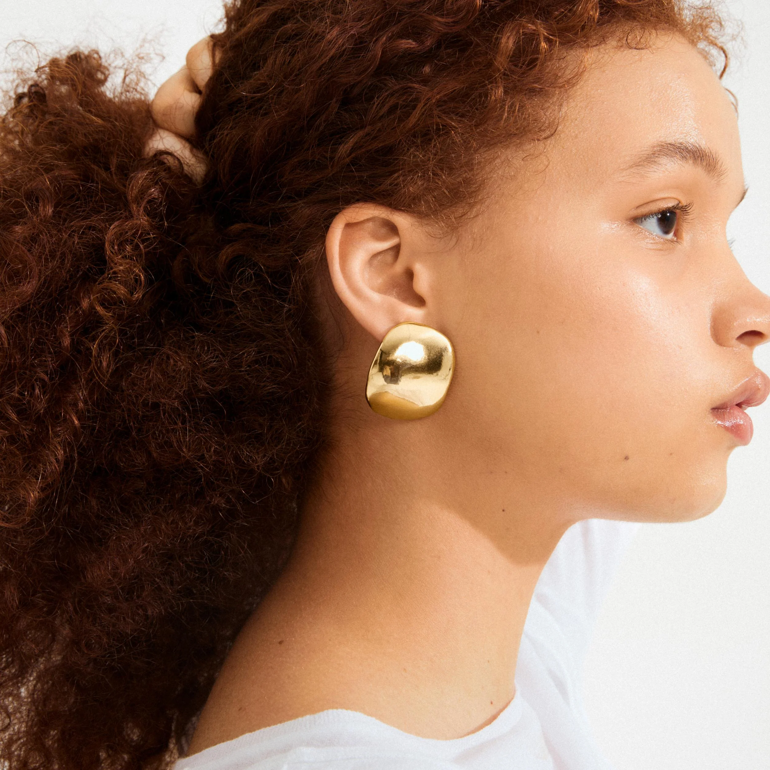 SPARKLE recycled giga flat stud earrings - Image 2