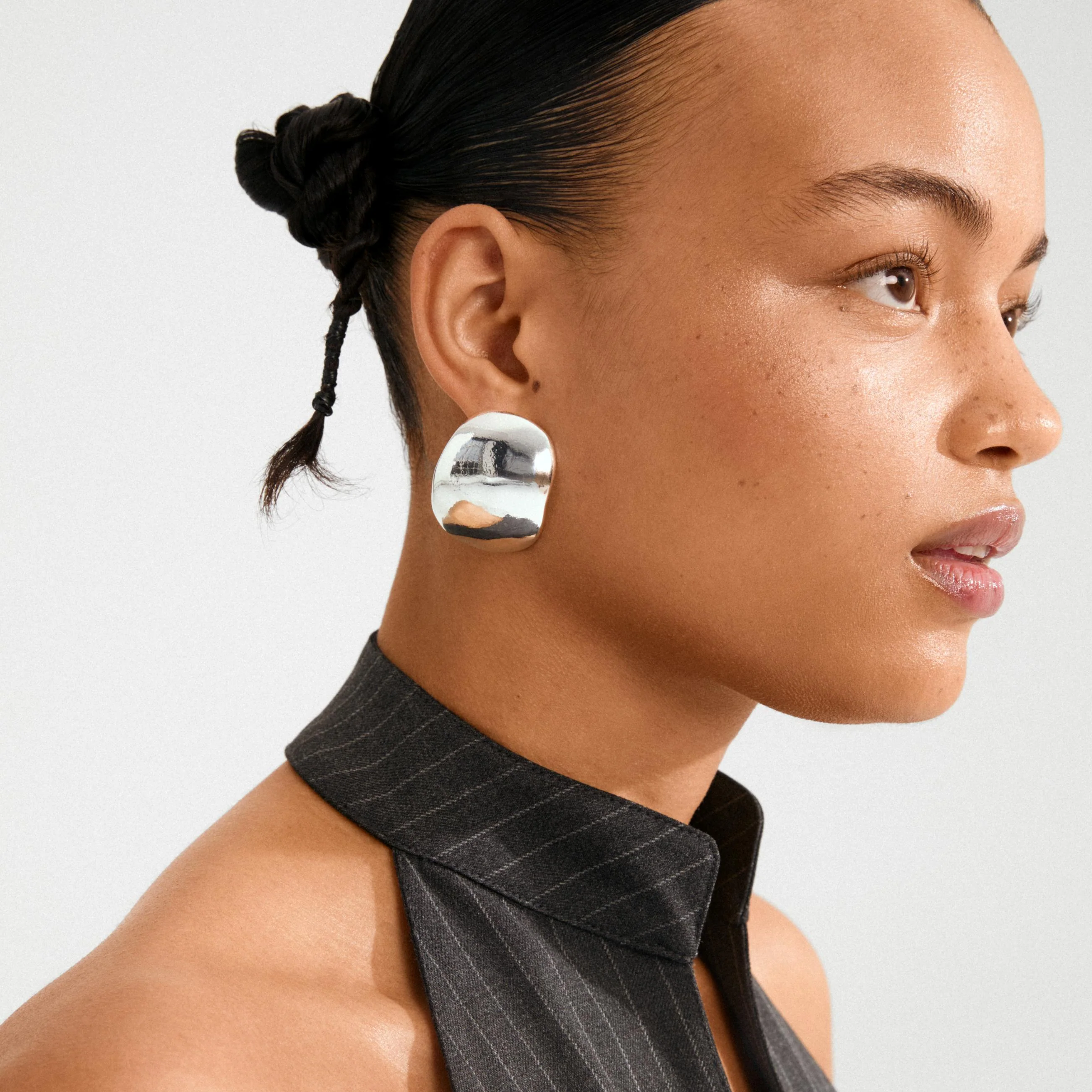 SPARKLE recycled giga flat stud earrings - Image 5