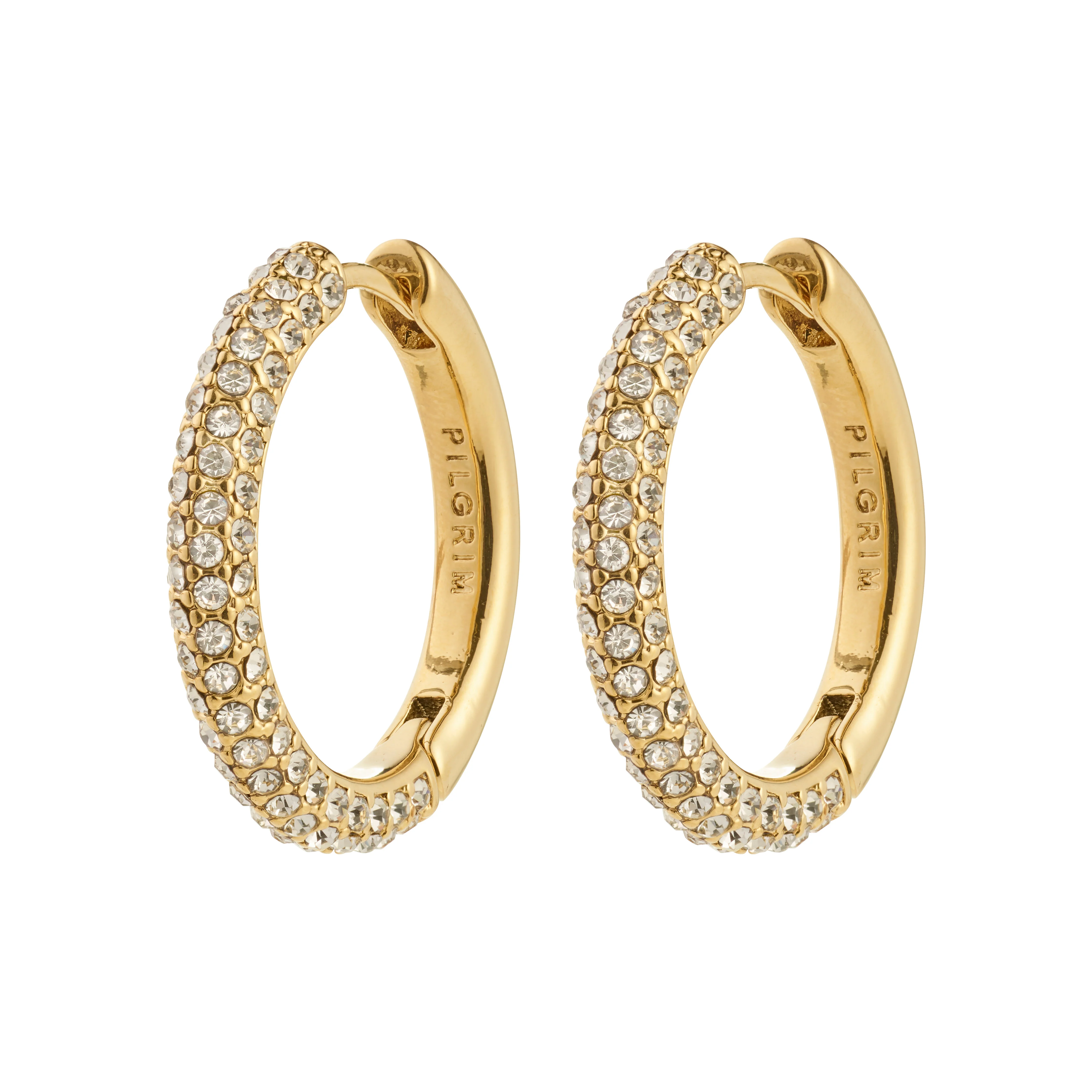 TATUM recycled large crystals hoop earrings 24 mm