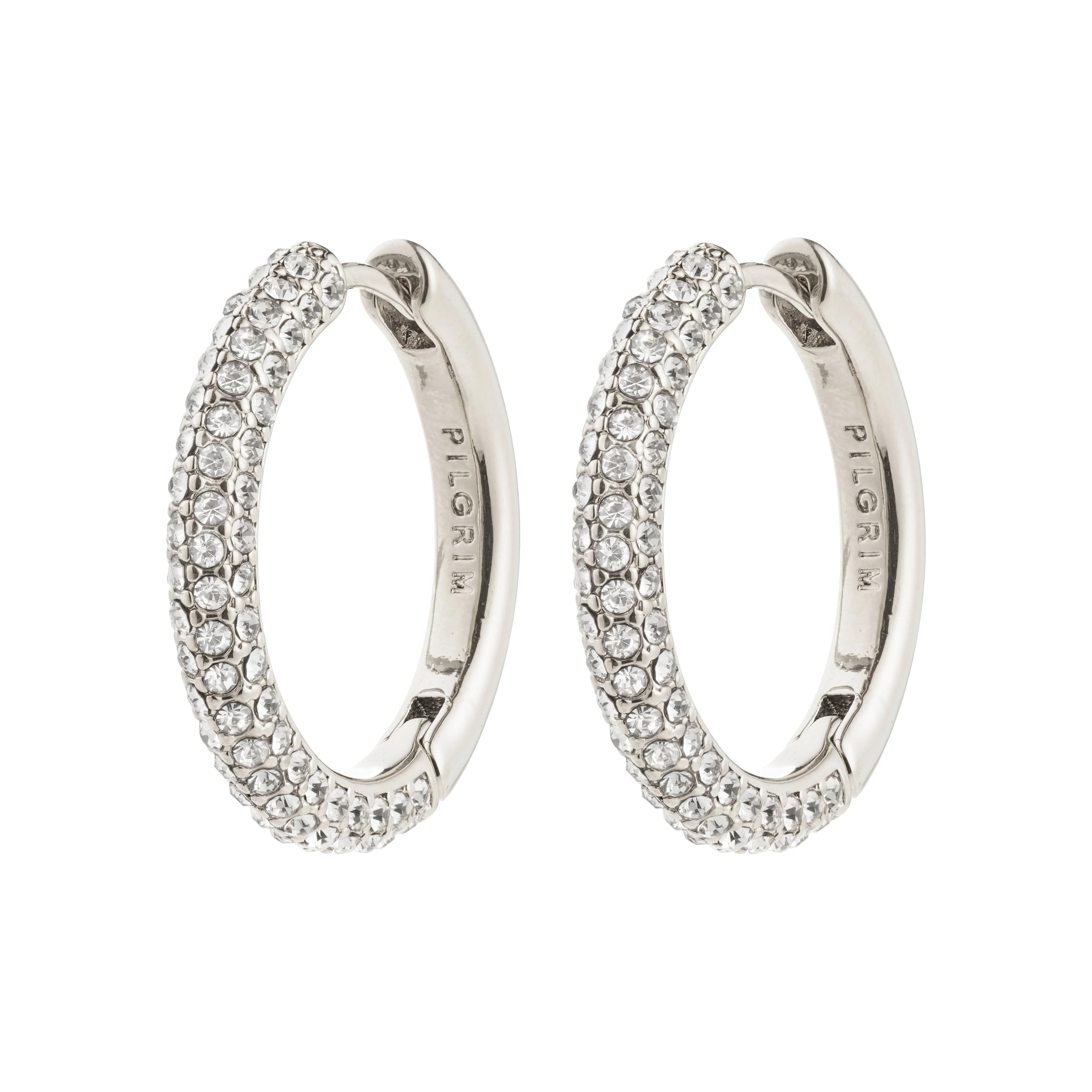 TATUM recycled large crystals hoop earrings 24 mm - Image 4