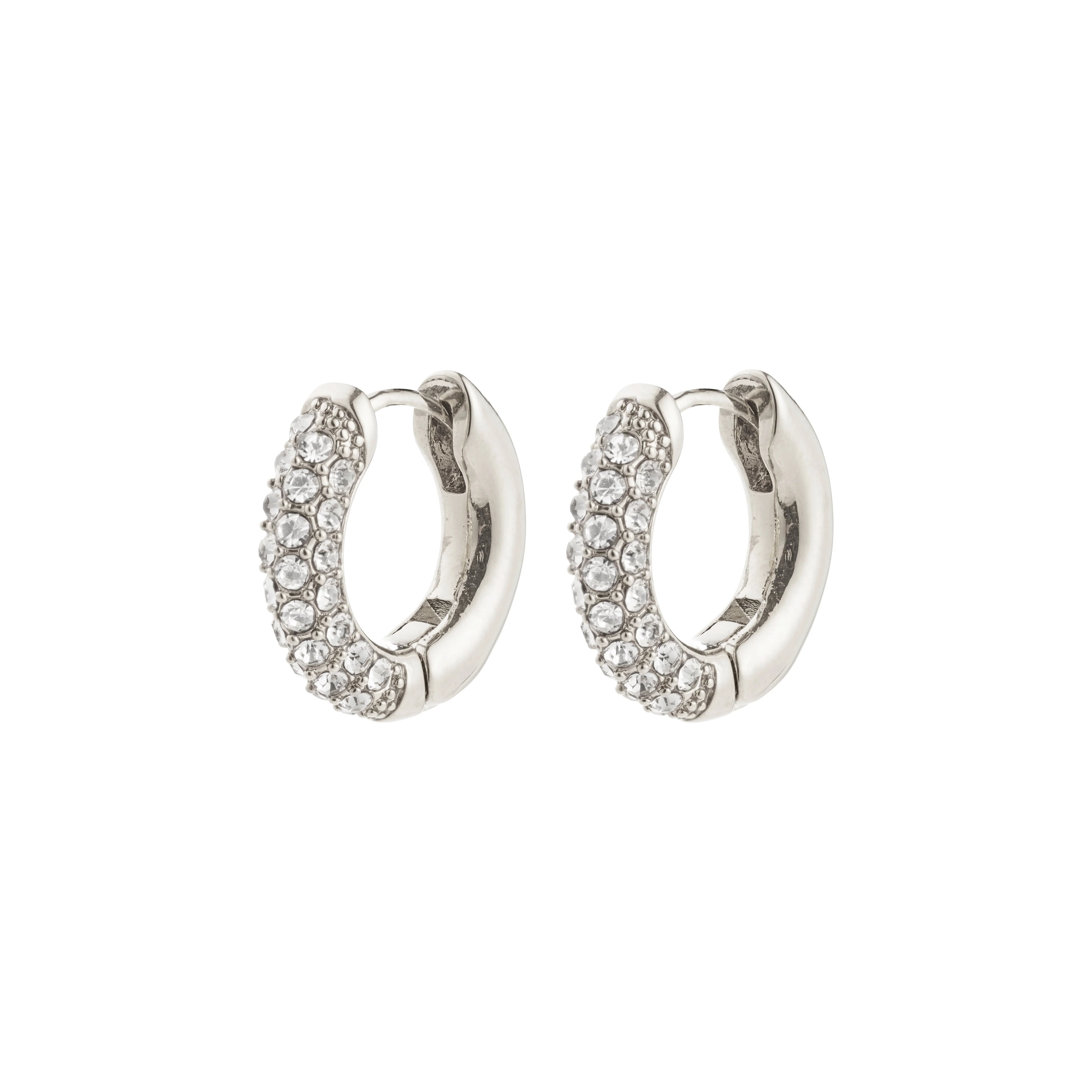 TATUM recycled small crystals hoop earrings 14 mm - Image 4