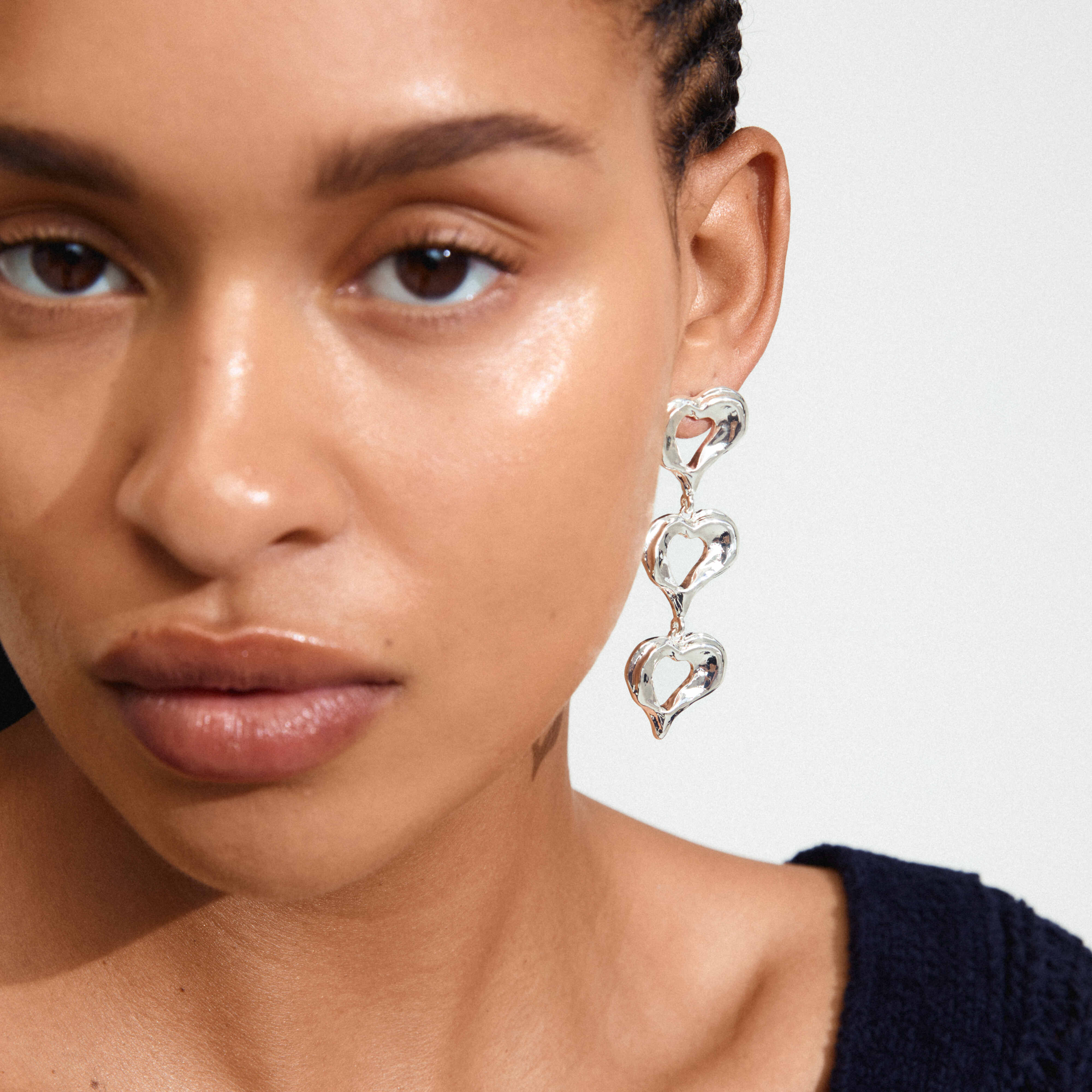 TIDE recycled heart drop earrings - Image 6
