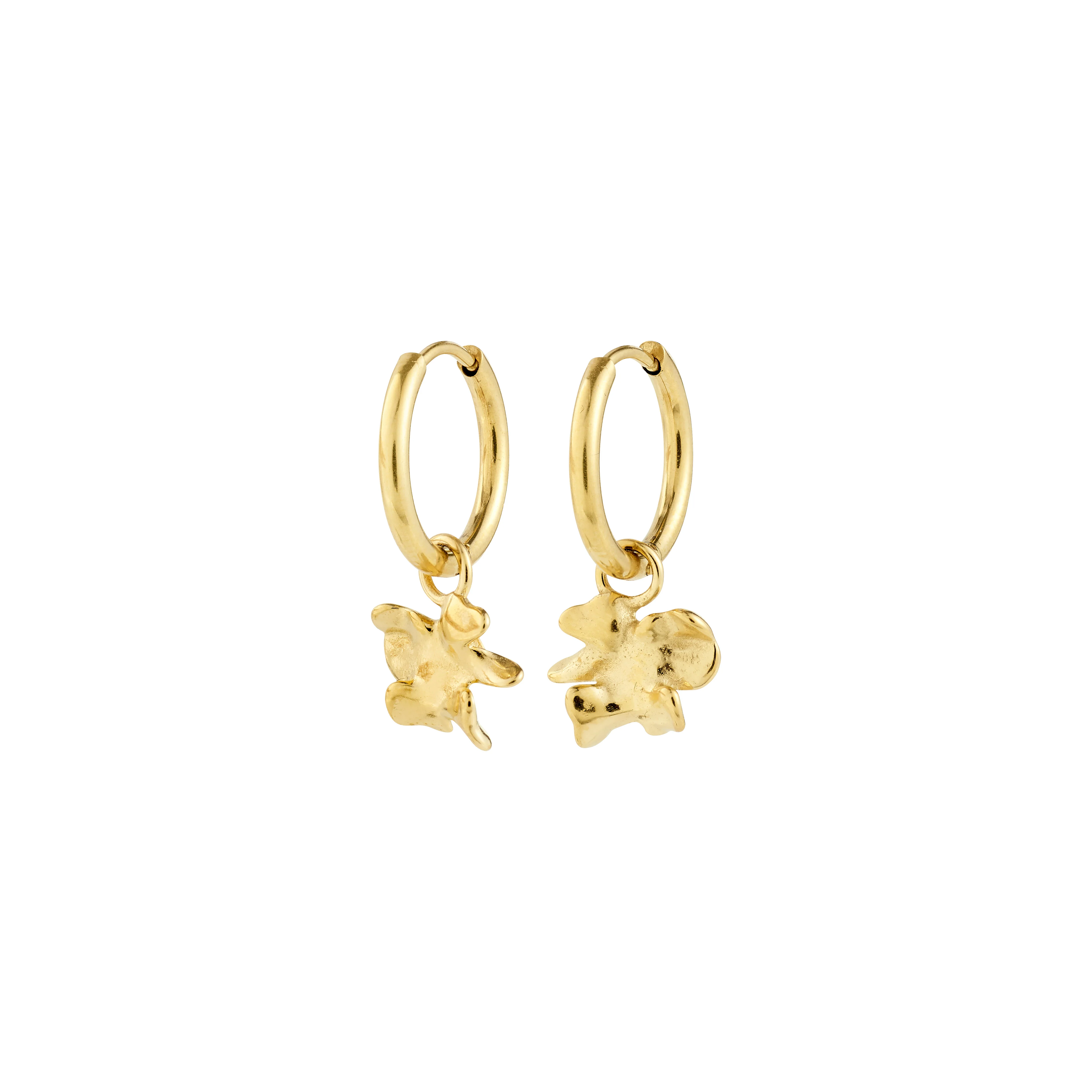TIMBER recycled flower pendant earrings