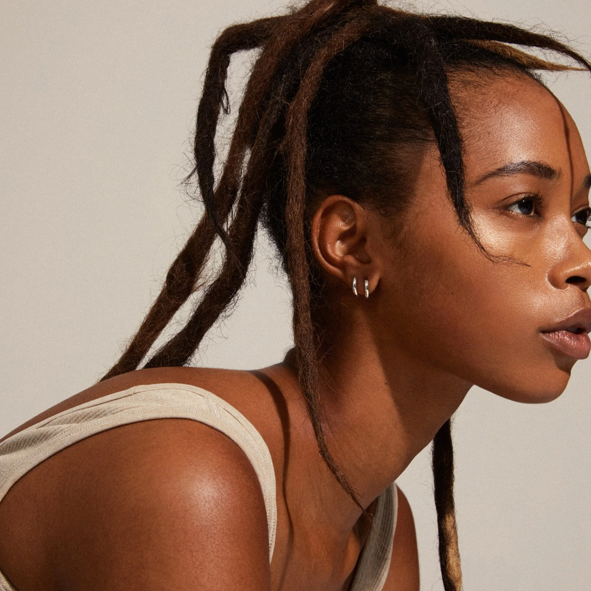 Tyra Recycled Micro Hoop Earrings - Image 4