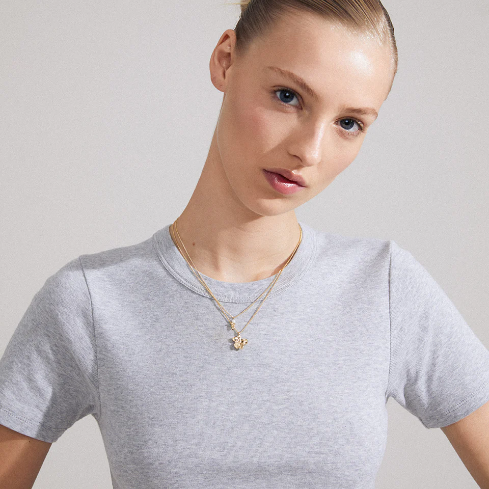ZHURI recycled flower & pearl necklace 2-in-1 - Image 3